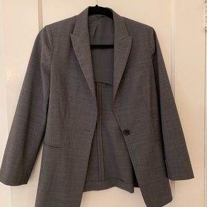 Grey Brunello Cucinelli Blazer w Lace Trim